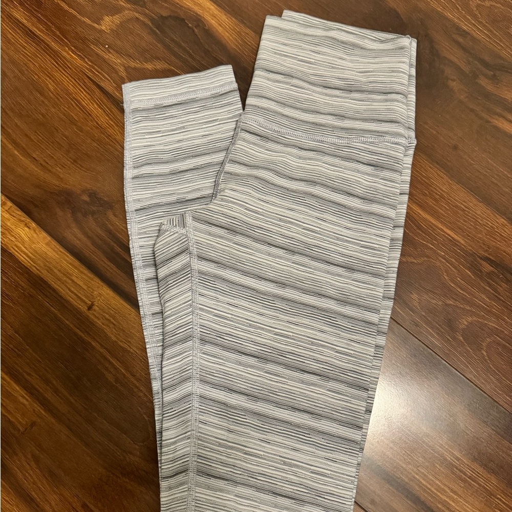 Gray Striped Leggings